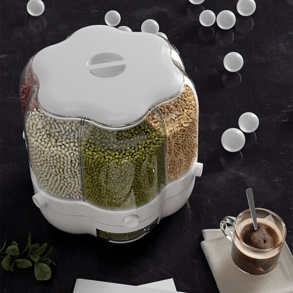 Grand Conteneur de Stockage des citrouille dans la Cuisine, Rotatif à 360 °, Distributeur de Céréales Scellé, Boîte Précieuse Mars – Image 6