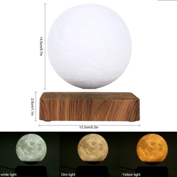 Veilleuse LED 3D Terre Lune Magnétique, Lampes de Table, Décor de Chambre, Lampe Décorative de Bureau, Cadeau de Noël – Image 2